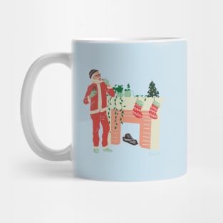 Hipster Christmas Santa with Stockings Mug